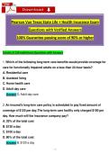 Pearson Vue Texas State Life &plus; Health Insurance Exam Questions with Verified Answers 100&percnt; Guarantee passing