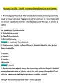 Pearson Vue Life &plus; Health Insurance Exam Questions and Answers
