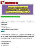 Pearson Vue Casualty Insurance Exam Practice Questions with Verified Answers 100&percnt; Guarantee passing score