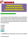 Pearson Vue Property Insurance Exam Practice Questions with Verified Answers 100&percnt; Guarantee passing score