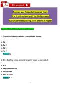Pearson Vue Property Insurance Exam Practice Questions with Verified Answers 100&percnt; Guarantee passing score