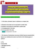 Pearson Vue Property Insurance Exam Practice Questions with Verified Answers 100&percnt; Guarantee passing score
