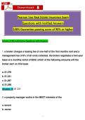 Pearson Vue Real Estate Insurance Exam Questions with Verified Answers 100&percnt; Guarantee passing score