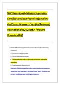 NYC Hazardous Materials Supervisor Certification Exam Practice Questions And Correct Answers &lpar;Verified Answers&rpar; Plus Rationales 2026 Q&A &vert; Instant Download Pdf