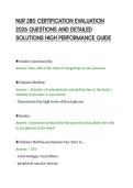 NUR 280 CERTIFICATION EVALUATION&NewLine;2026 QUESTIONS AND DETAILED&NewLine;SOLUTIONS HIGH PERFORMANCE GUIDE