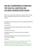 NUR 280 COMPREHENSIVE EXAMINATION&NewLine;TEST 2026 FULL QUESTIONS AND&NewLine;ACCURATE ANSWERS EXPERT REVIEW