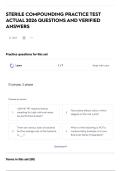 STERILE COMPOUNDING PRACTICE TEST ACTUAL 2026 QUESTIONS AND VERIFIED ANSWERS