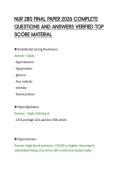 NUR 280 FINAL PAPER 2026 COMPLETE&NewLine;QUESTIONS AND ANSWERS VERIFIED TOP&NewLine;SCORE MATERIAL&NewLine;