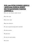 NUR 1055 INTRO NURSING MODULE&NewLine;7 QUIZ 2026 CLINICAL SCRIPT&NewLine;SOLVED QUESTIONS VERIFIED&NewLine;ANSWERS A&plus;&NewLine;