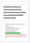 NYC Supply Chain Infrastructure Contractor License Exam Practice Questions And Correct Answers &lpar;Verified Answers&rpar; Plus Rationales 2026 Q&A &vert; Instant Download Pdf