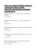 NUR 1055 INTRO NURSING MODULE&NewLine;7 QUIZ 2026 FINAL PAPER&NewLine;PRACTICE QUESTIONS ANSWERS&NewLine;ACCURATE A&plus;&NewLine;