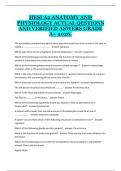 HESI A2 Anatomy and Physiology Exam Study Guide &ndash; Practice Questions and Answers &lpar;Latest Update&rpar;