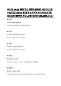 NUR 1055 INTRO NURSING MODULE&NewLine;7 QUIZ 2026 TEST BANK COMPLETE&NewLine;QUESTIONS SOLUTIONS GRADED A&plus;
