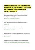 PA EMISSIONS INSPECTOR CERTIFICATION&NewLine;EXAM 2026 ACTUAL TEST FULL QUESTIONS&NewLine;AND VERIFIED ANSWERS PREMIUM&NewLine;UPDATE GRADED A&plus;