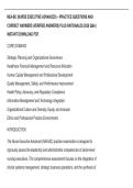 NEA-BC &lpar;NURSE EXECUTIVE ADVANCED&rpar; &ndash; PRACTICE QUESTIONS AND&NewLine;CORRECT ANSWERS &lpar;VERIFIED ANSWERS&rpar; PLUS RATIONALES 2026 Q&A &vert;&NewLine;INSTANT DOWNLOAD PDF&period;