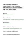 NUR 2092 HEALTH ASSESSMENT&NewLine;COMPREHENSIVE STUDY GUIDE 2026&NewLine;FUNDAMENTALS OF HEALTH ASSESSMENT&NewLine;AND CLINICAL EVALUATION