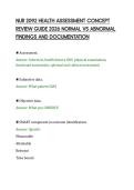 NUR 2092 HEALTH ASSESSMENT CONCEPT&NewLine;REVIEW GUIDE 2026 NORMAL VS ABNORMAL&NewLine;FINDINGS AND DOCUMENTATION&NewLine;