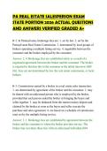 PA REAL ESTATE SALESPERSON EXAM&NewLine;STATE PORTION 2026 ACTUAL QUESTIONS&NewLine;AND ANSWERS VERIFIED GRADED A&plus;