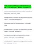 VEHICLE COMMUNICATION SYSTEM QUESTIONS AND CORRECT ANSWERS 