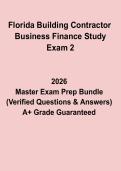 Florida Building Contractor Business Finance Study Exam 2 PDF &vert; Exam Prep & Practice Questions