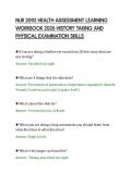 NUR 2092 HEALTH ASSESSMENT LEARNING&NewLine;WORKBOOK 2026 HISTORY TAKING AND&NewLine;PHYSICAL EXAMINATION SKILLS&NewLine;
