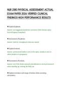 NUR 2180 PHYSICAL ASSESSMENT ACTUAL&NewLine;EXAM PAPER 2026 VERIFIED CLINICAL&NewLine;FINDINGS HIGH PERFORMANCE RESULTS&NewLine;