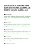 NUR 2180 PHYSICAL ASSESSMENT FINAL&NewLine;SCRIPT 2026 COMPLETE QUESTIONS AND&NewLine;CORRECT ANSWERS GRADED A PLUS&NewLine;