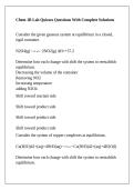Chem 1B Lab Quizzes Questions With Complete Solutions
