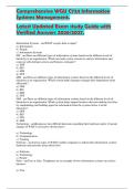 Comprehensive WGU C724 Information &NewLine;Systems Management&period;&NewLine;Latest Updated Exam study Guide with &NewLine;Verified Answers 2026&sol;2027&period;