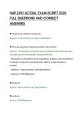 NUR 2392 ACTUAL EXAM SCRIPT 2026&NewLine;FULL QUESTIONS AND CORRECT&NewLine;ANSWERS&NewLine;