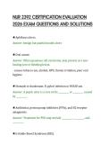 NUR 2392 CERTIFICATION EVALUATION&NewLine;2026 EXAM QUESTIONS AND SOLUTIONS&NewLine;
