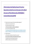 Ohio Industrial Safety Exam Practice Questions And Correct Answers &lpar;Verified Answers&rpar; Plus Rationales 2026 Q&A &vert; Instant Download Pdf
