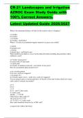 CR-21 Landscapes and Irrigation &NewLine;AZROC Exam Study Guide with &NewLine;100&percnt; Correct Answers&period;&NewLine;Latest Updated Guide 2026&sol;2027&period;