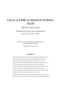 Legal & Ethical Issues in Nursing Exam 2026&ndash;2027 Winter Session &vert; 60 Questions with Correct Answers and Rationales