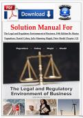 Solution Manual For The Legal and Regulatory Environment of Business&comma; 19th Edition By Marisa Pagnattaro&comma; Daniel Cahoy&comma; Julie Manning Magid&comma; Peter Shedd Chapter 1-22