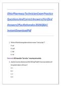 Ohio Pharmacy Technician Exam Practice Questions And Correct Answers &lpar;Verified Answers&rpar; Plus Rationales 2026 Q&A &vert; Instant Download Pdf