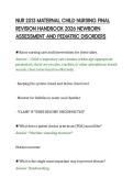 NUR 2513 MATERNAL CHILD NURSING FINAL&NewLine;REVISION HANDBOOK 2026 NEWBORN&NewLine;ASSESSMENT AND PEDIATRIC DISORDERS