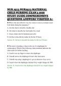 NUR 2513 NUR2513 MATERNAL&NewLine;CHILD NURSING EXAM 3 2026&NewLine;STUDY GUIDE COMPREHENSIVE&NewLine;QUESTIONS ANSWERS VERIFIED A&plus;&NewLine;