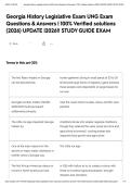Georgia History Legislative Exam UNG Exam Questions & Answers &vert; 100&percnt; Verified solutions &lpar;2026&rpar; UPDATE &vert;2026&excl;&excl; STUDY GUIDE EXAM&NewLine;&NewLine;