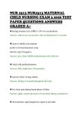 NUR 2513 NUR2513 MATERNAL&NewLine;CHILD NURSING EXAM 3 2026 TEST&NewLine;PAPER QUESTIONS ANSWERS&NewLine;GRADED A&plus;&NewLine;