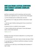 NUR 3450 EXAM 3 ACTUAL QUESTIONS&NewLine;AND CORRECT ANSWERS COMPLETE&NewLine;STUDY GUIDE&NewLine;