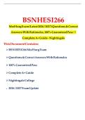 BSN HESI 266 Med Surg Exam &lpar;Latest 2026 &sol; 2027&rpar; Questions & Correct Answers With Rationales&comma; 100&percnt; Guaranteed Pass &vert;&vert; Complete A&plus; Guide - Nightingale&NewLine;