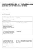 SUPERIOR ST&period; FRANCIS SOP TEST ACTUAL 2026 QUESTIONS AND VERIFIED ANSWERS