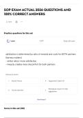 SOP EXAM ACTUAL 2026 QUESTIONS AND 100&percnt; CORRECT ANSWERS