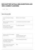 BOH SOP TEST ACTUAL 2026 QUESTIONS AND 100&percnt; CORRECT ANSWERS