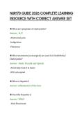 NUR170 GUIDE 2026 COMPLETE LEARNING&NewLine;RESOURCE WITH CORRECT ANSWER SET&NewLine;
