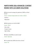 NUR170 PAPER 2026 ADVANCED CONTENT&NewLine;REVIEW WITH ACCURATE SOLUTIONS&NewLine;