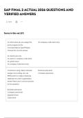 SAP FINAL 2 ACTUAL 2026 QUESTIONS AND VERIFIED ANSWERS