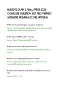 NUR2092 EXAM 3 FINAL PAPER 2026&NewLine;COMPLETE QUESTION SET AND VERIFIED&NewLine;ANSWERS PREMIUM SCORE MATERIAL