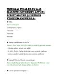 NURS6630 FINAL EXAM 2026&NewLine;WALDEN UNIVERSITY ACTUAL&NewLine;SCRIPT SOLVED QUESTIONS&NewLine;VERIFIED ANSWERS A&plus;